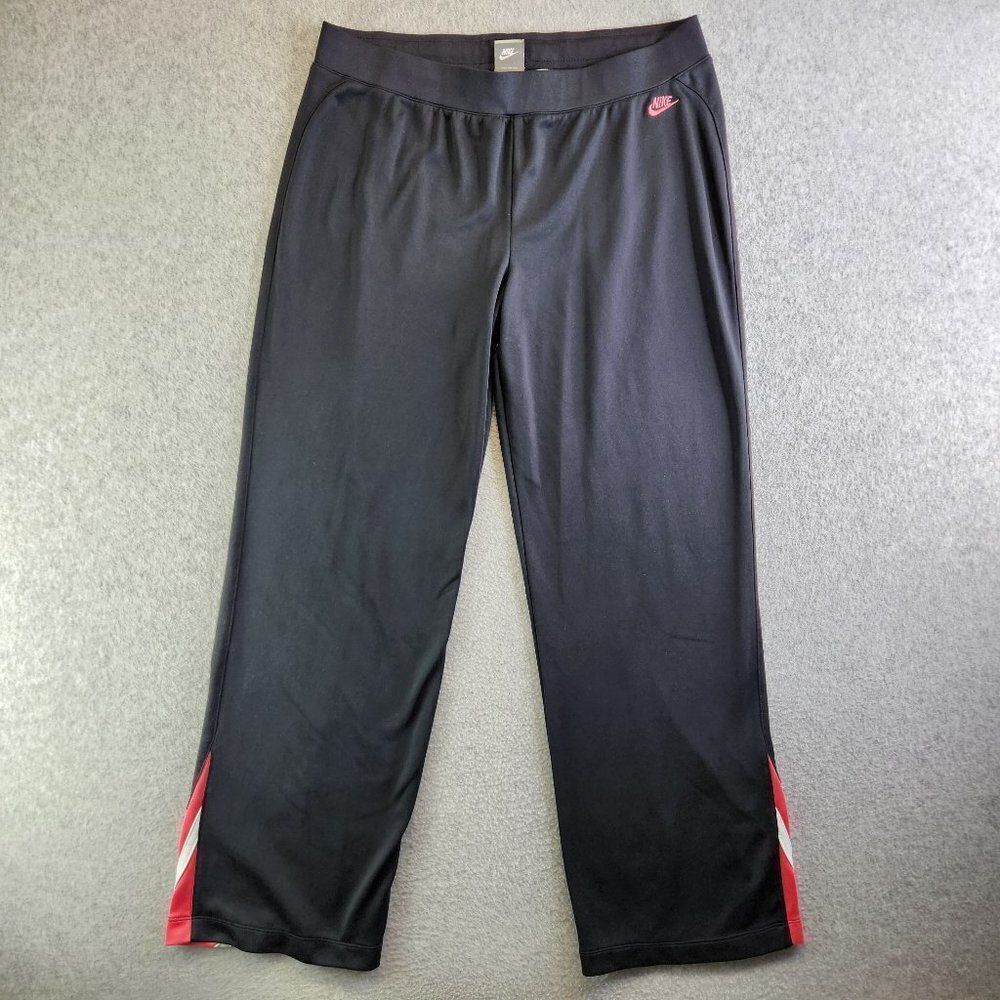 Nike Pants Womens Extra Large Black Pink Wide Leg Vintage Track Gym Training